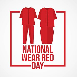 Men and women's clothing above the text National Wear Red Day