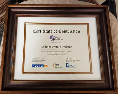 Photo of an iSurvive Certificate of Completion